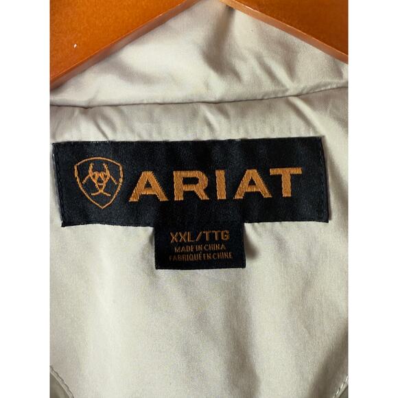 Ariat Quilt Style Insulated Puffer Vest Jacket Coat Cream White Womens 2XL XXL - Picture 7 of 11
